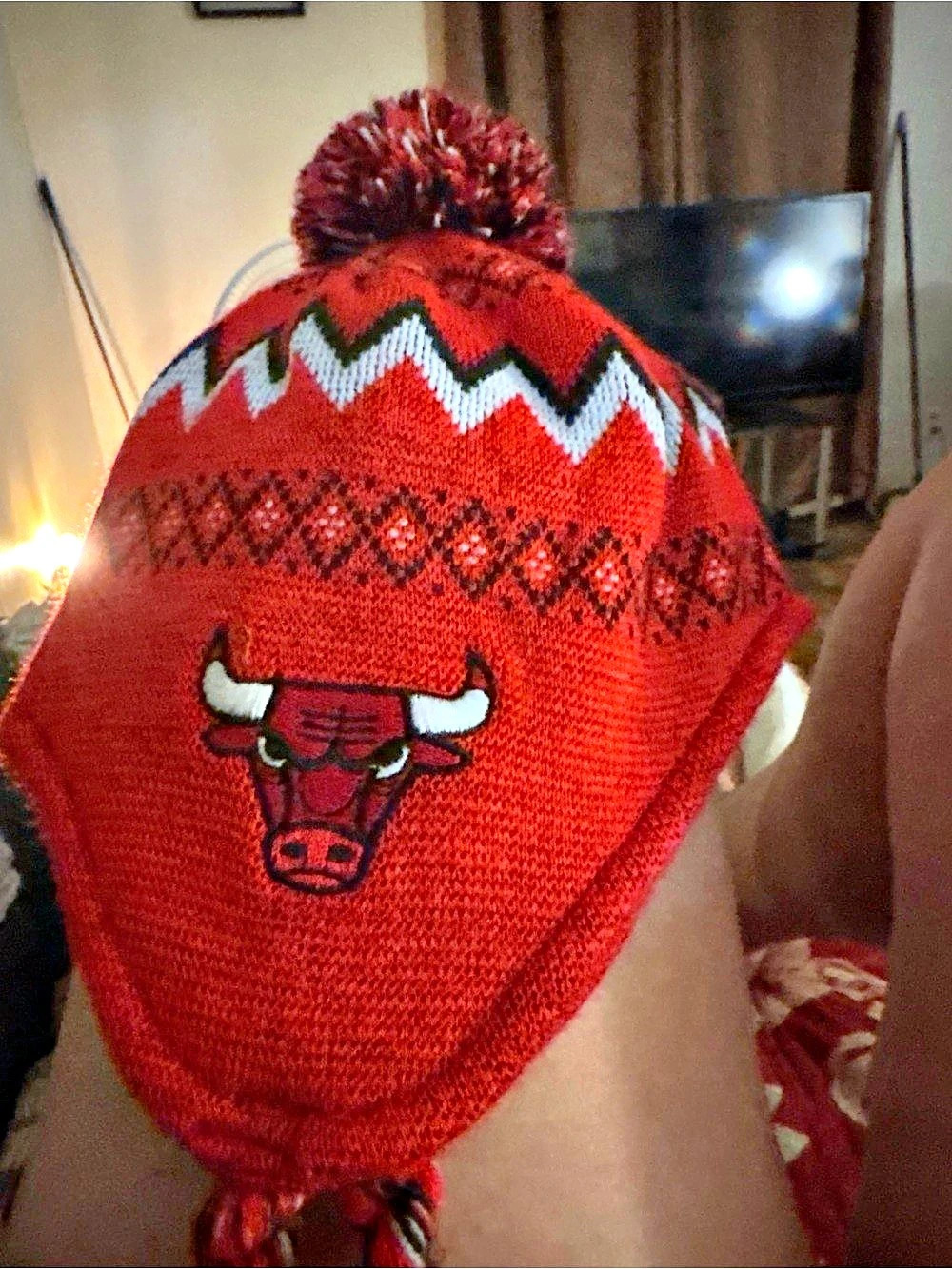 adidas Red & White Knit Hat